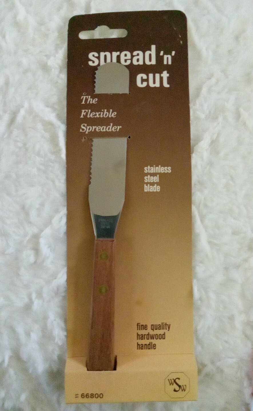 Vintage Spread 'n' Cut Knife  Wood Handled Icing Frosting Spatula Spreader Japan