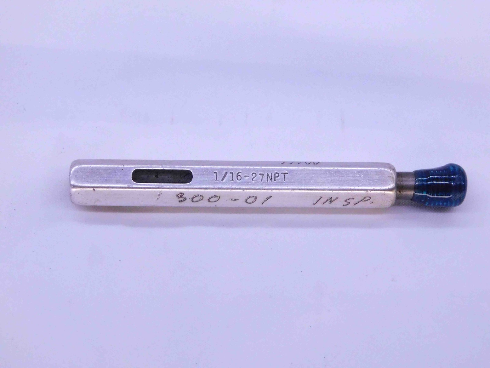 1/16 27 NPT L1 PIPE THREAD PLUG GAGE .0625 N.P.T. NATIONAL TAPER INSPECTION
