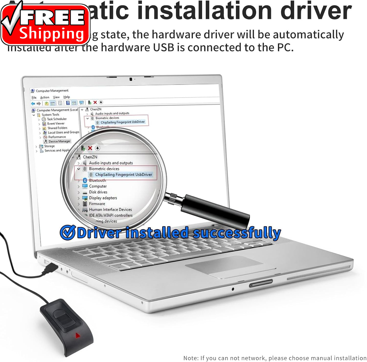 USB Finger print Reader Finger print for Windows10/11, Windows Hello Automatic D