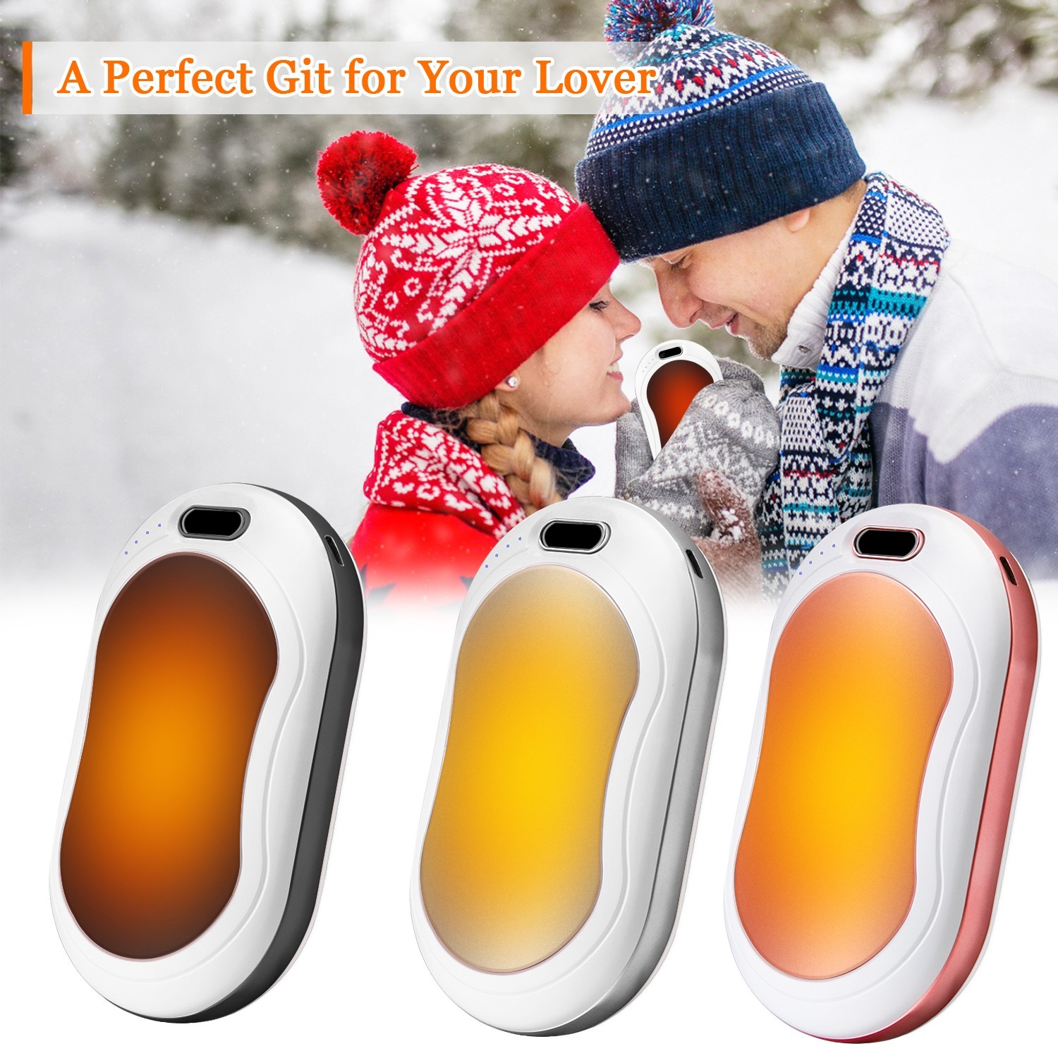 Hand Warmers Rechargeable 10000mAh,USB Electric Hot Hand Warmer,Christmas Gifts