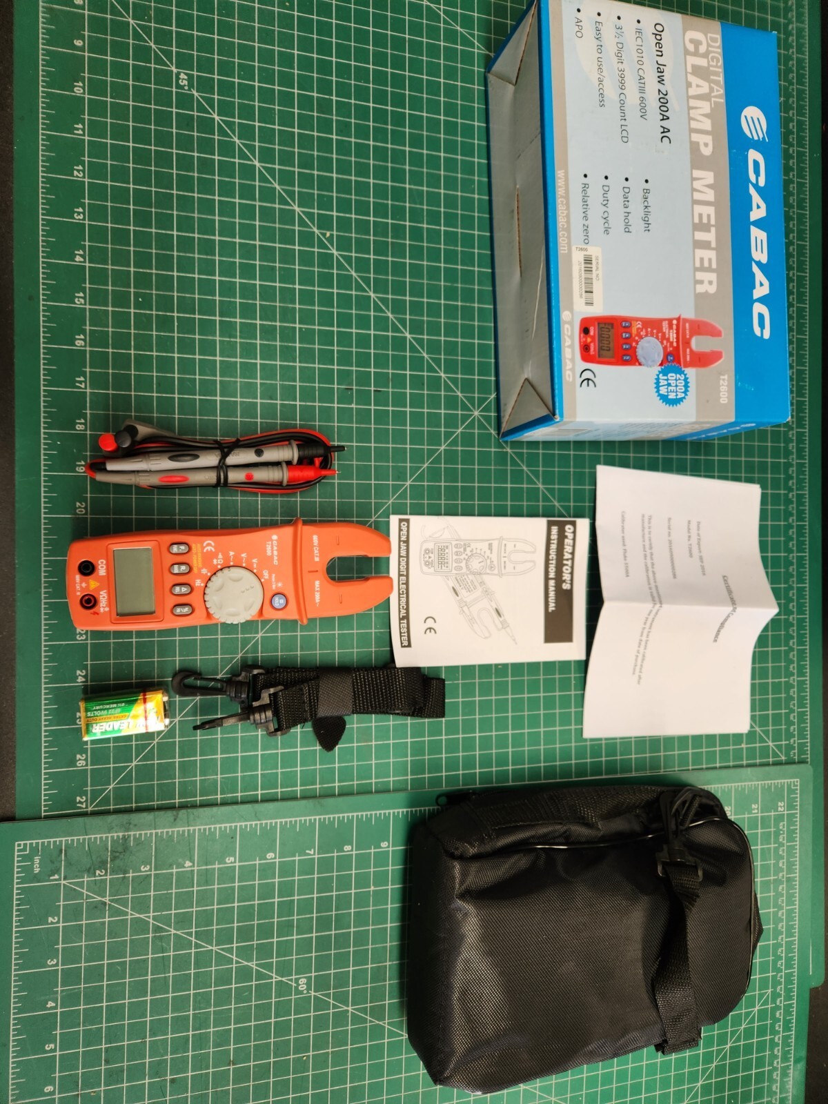 Cabac T2600 Digital Clamp Meter Open Jaw 200A AC - CATIII 600V Multimeter