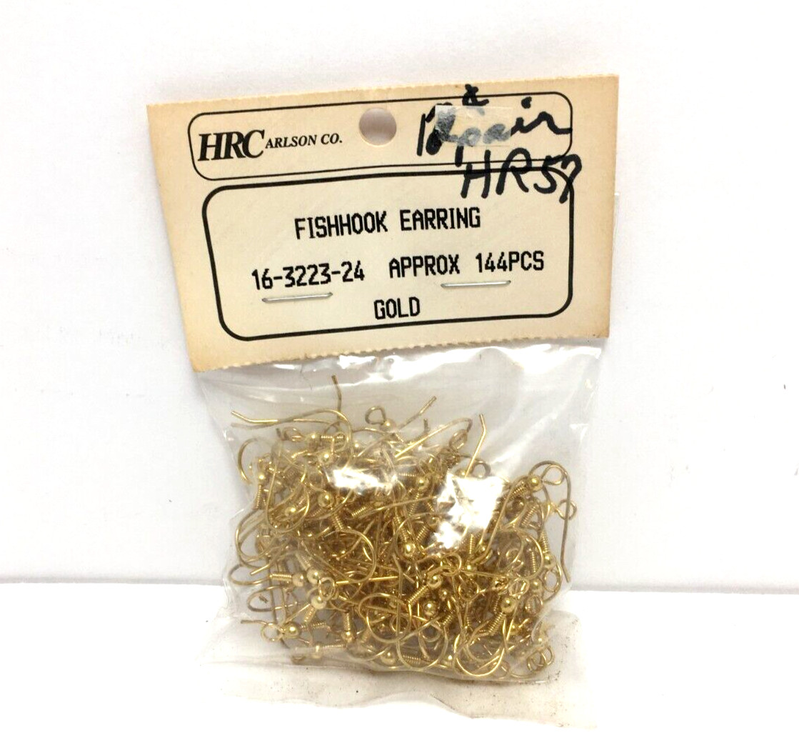 HRCarlson Co. - fishhook earrings gold tone approx. 144 pieces craft making