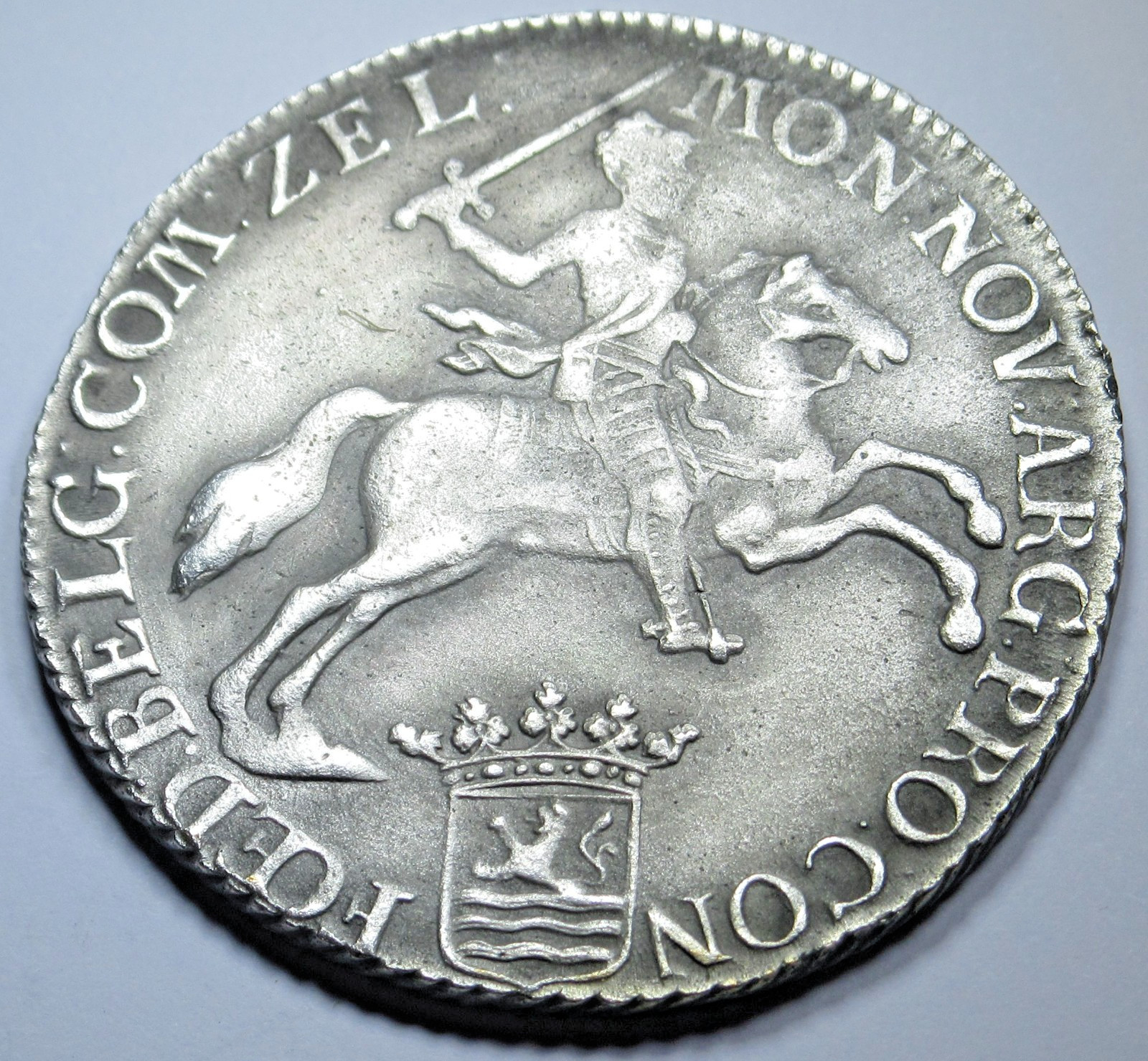 1767 Netherlands 1/2 Ducaton Silver Rider Horse VF-XF 1700's Coin