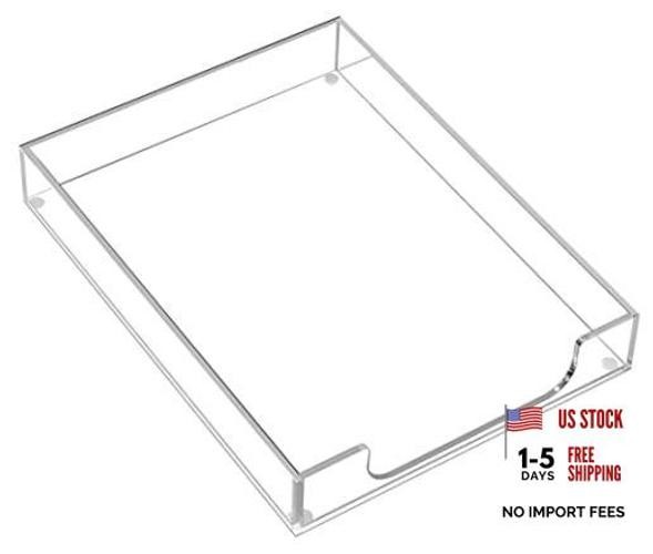Acrylic Letter Tray, Clear Desk Organizer for Papers, Documents, Magazines,