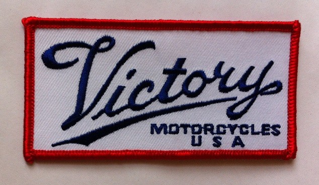 Victory  Motorcycle rectangle r/w/b logo patch.4 inch. NEW