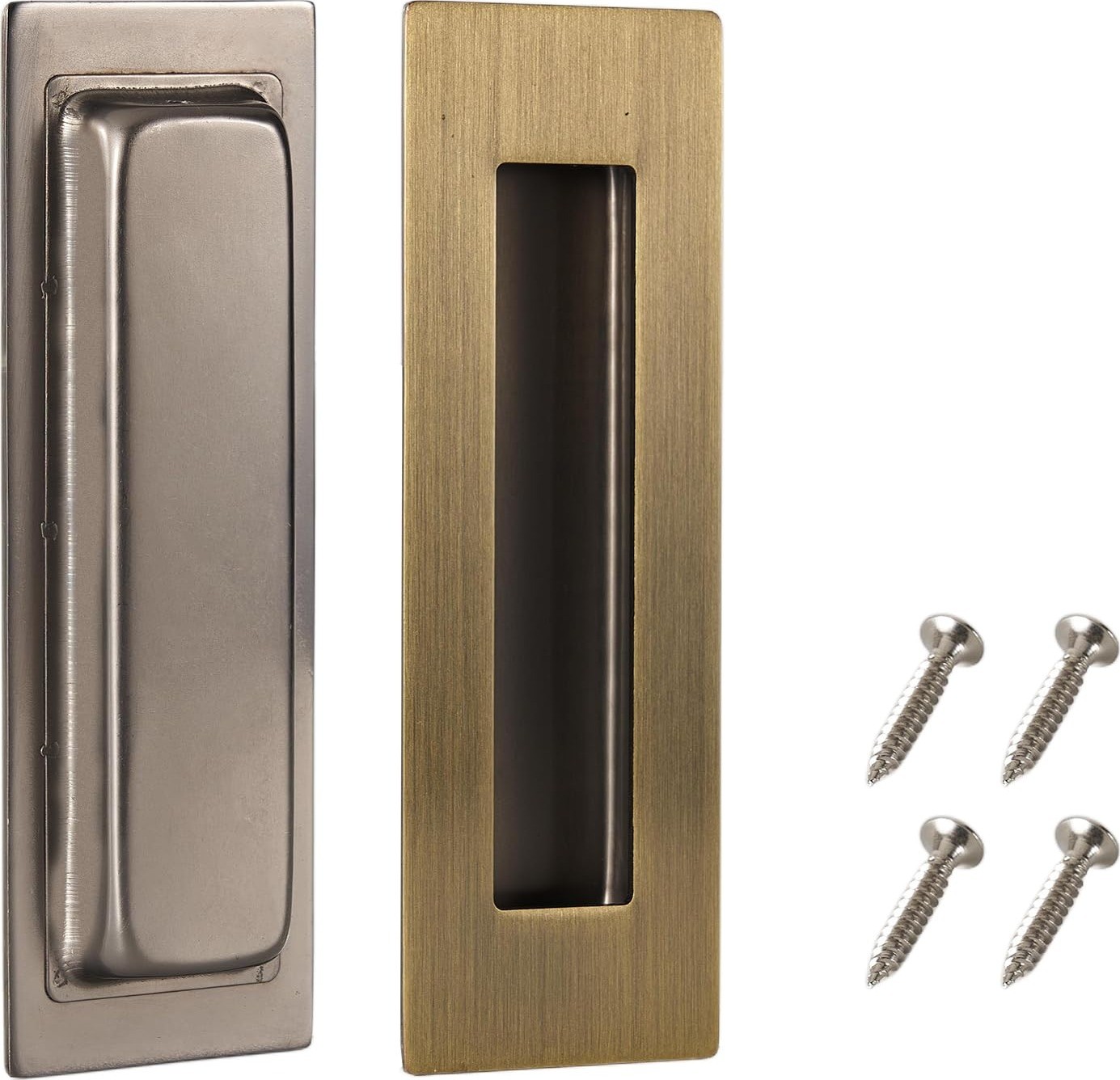 6" Recessed Door Pulls Flush Finger Pull Handle Bronze 2 Pack Barn Closet