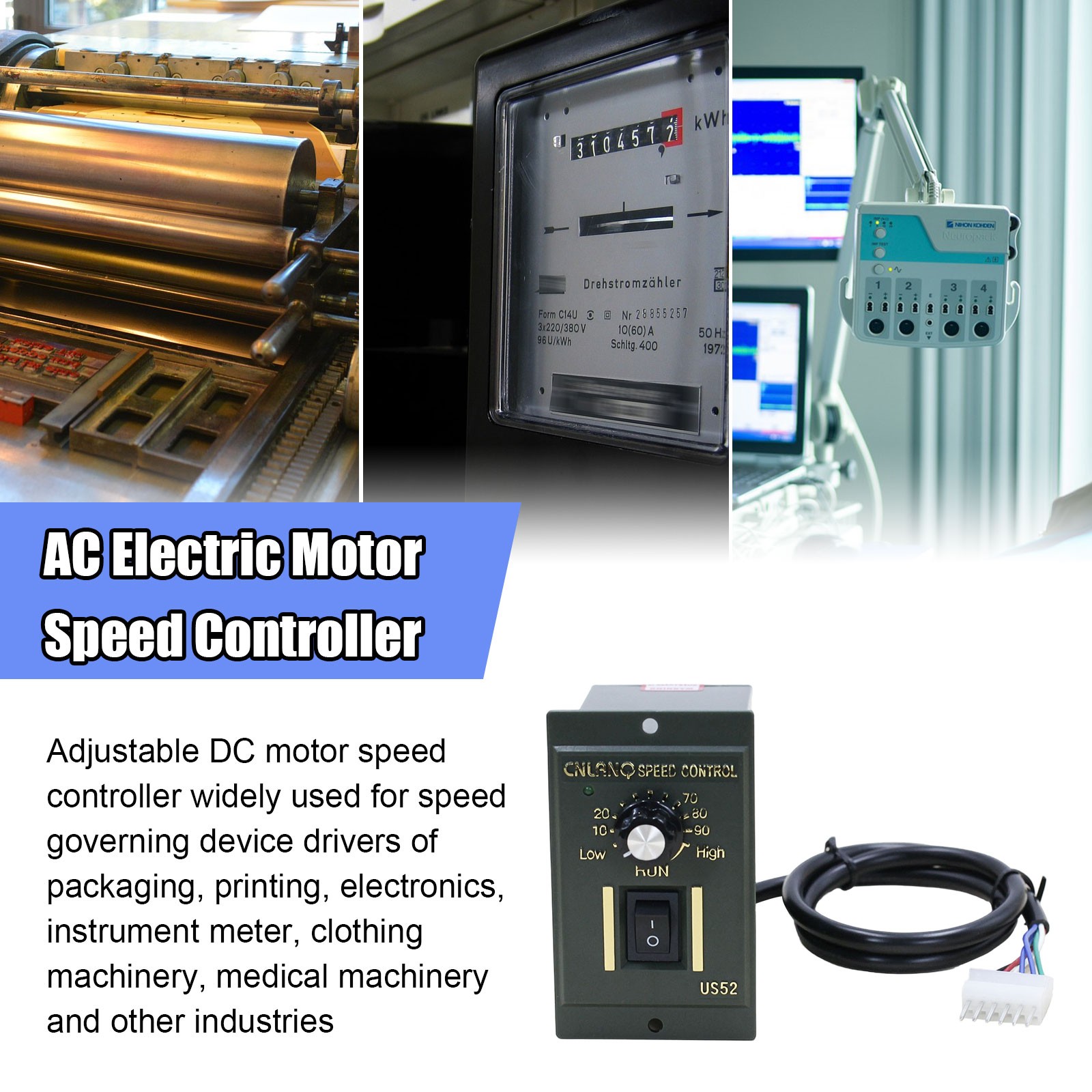 Electric Speed Controller AC 110V 120W Motor Reversible Switch Regulator Control