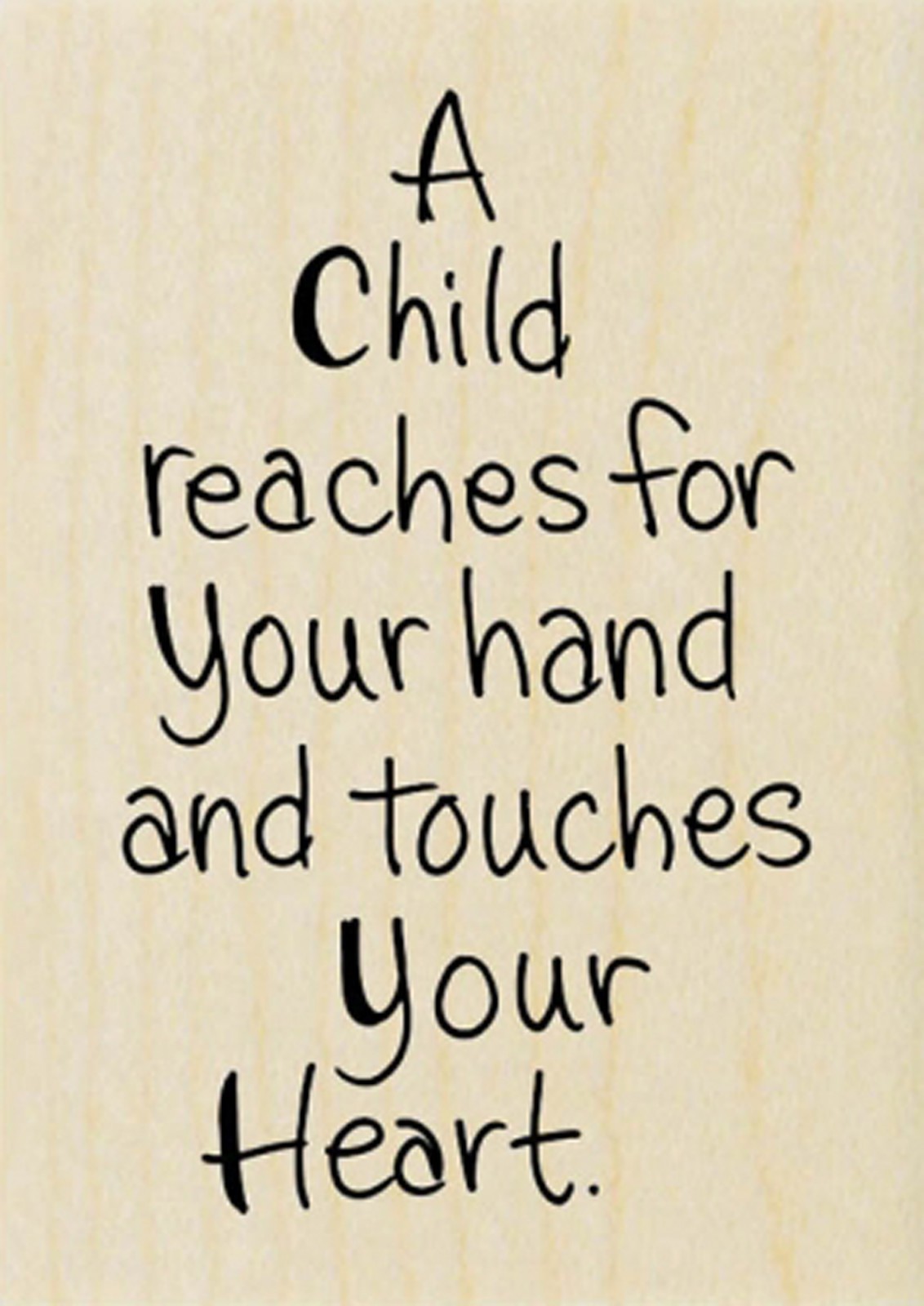Touches Your Heart Text, Wood Mounted Rubber Stamp STAMPENDOUS, NEW - H324