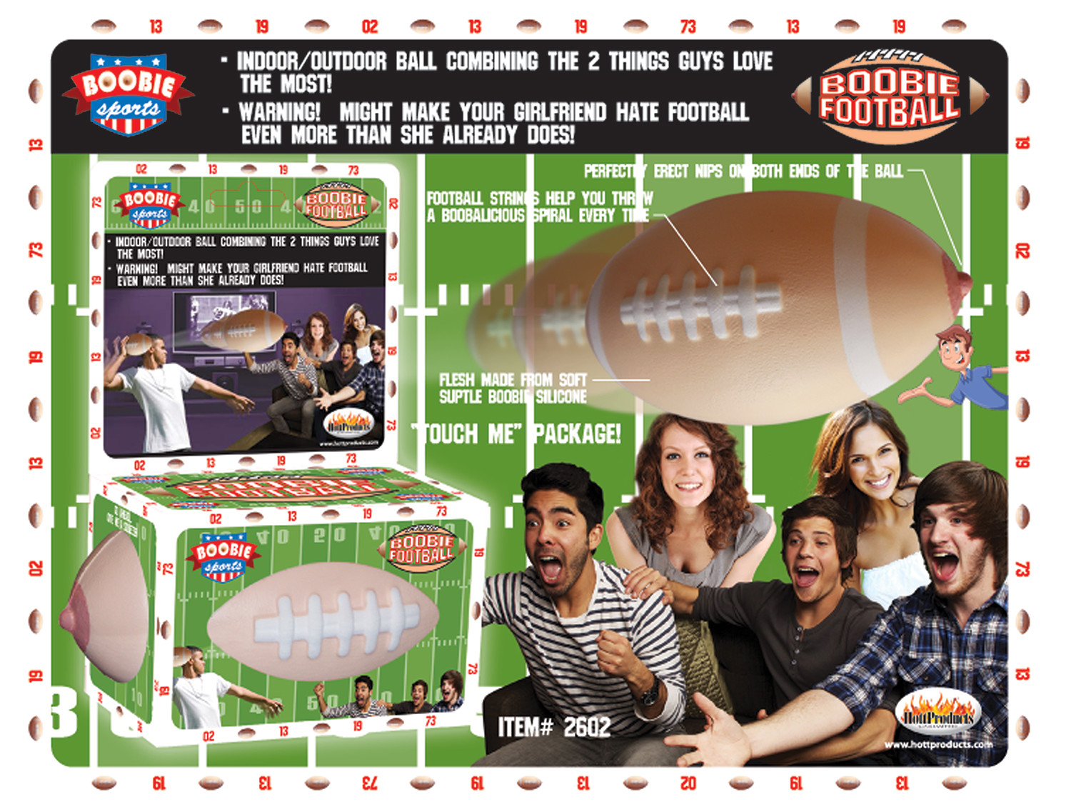 Boobie Football Novelty Gag Gift Indoor Outdoor Silicone Sports Ball