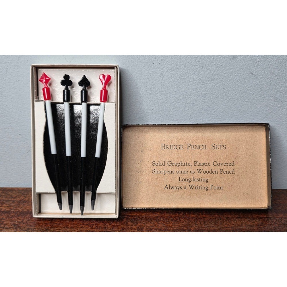 Caspari Bridge Score Pads with Vintage Kingsbridge Pencil Set