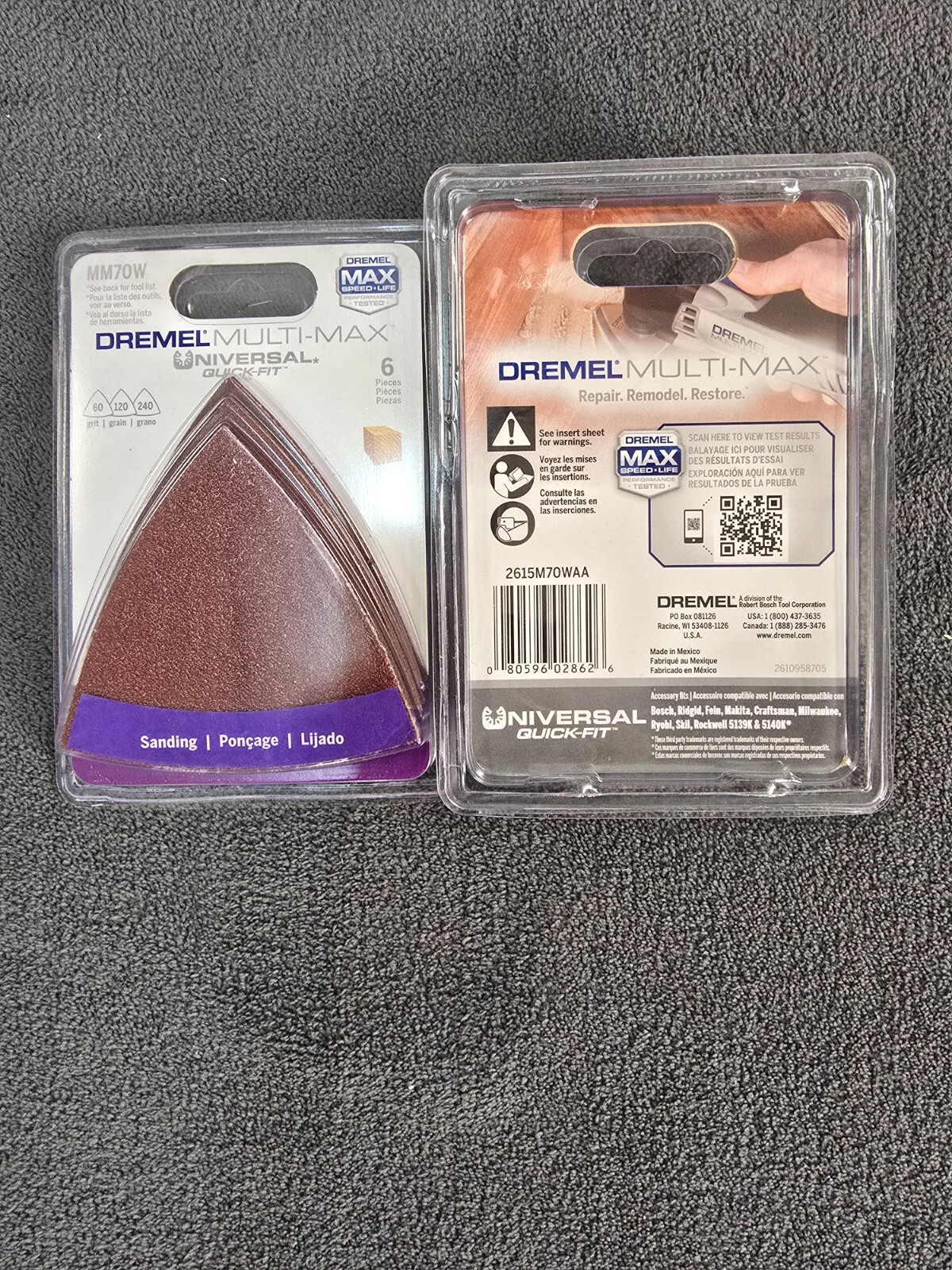 (2) Dremel Universal 3.2 in. Oscillating Multi-Tool Sandpaper 6-Pcs. 3 Grits