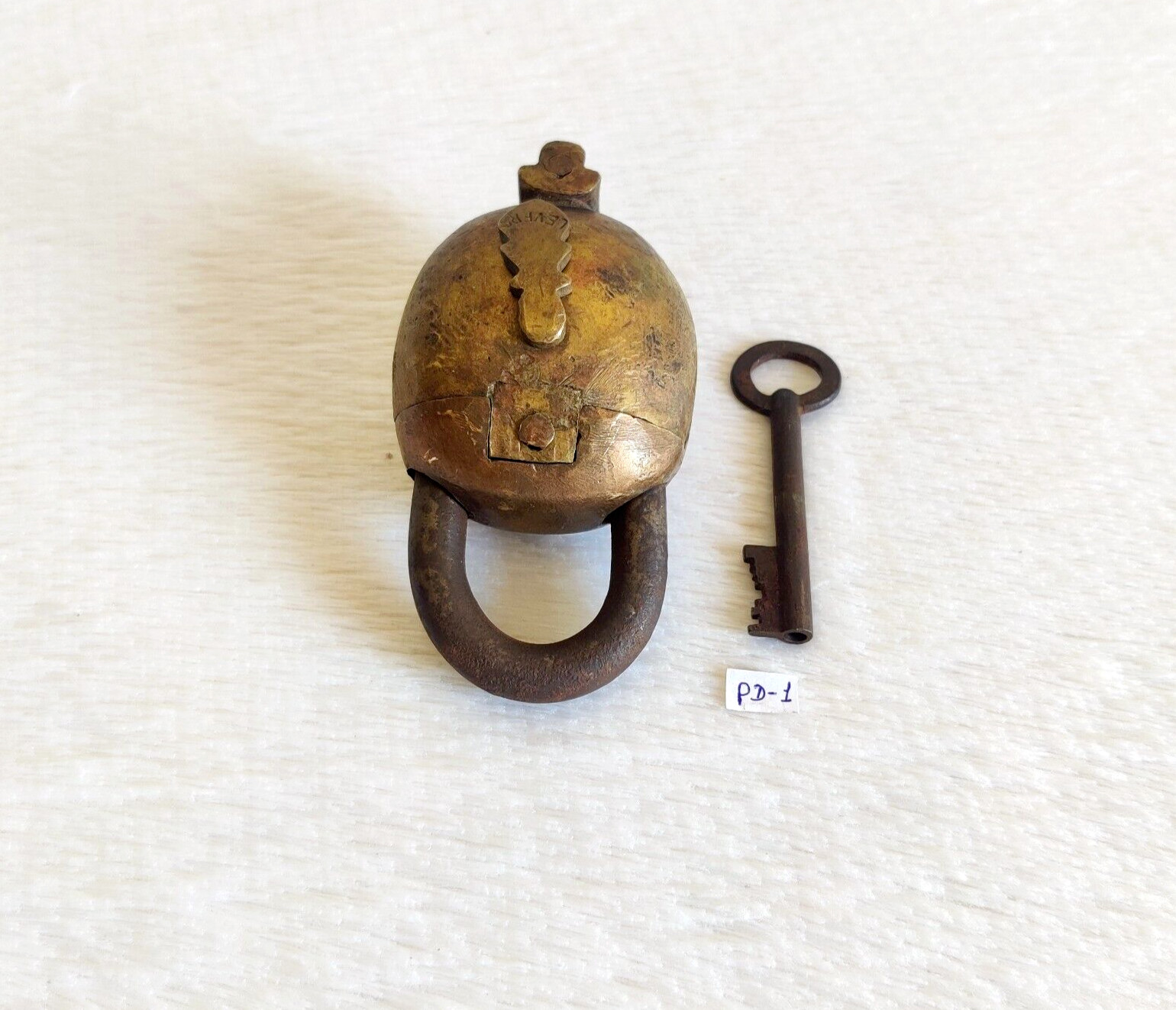 1930s Vintage Unique Pot Shape Brass Padlock Working Condition Collectibles PD 1