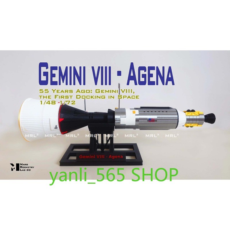 3D Printed 1/72/48 Gemini Spacecraft - Agena Finished Static Model New