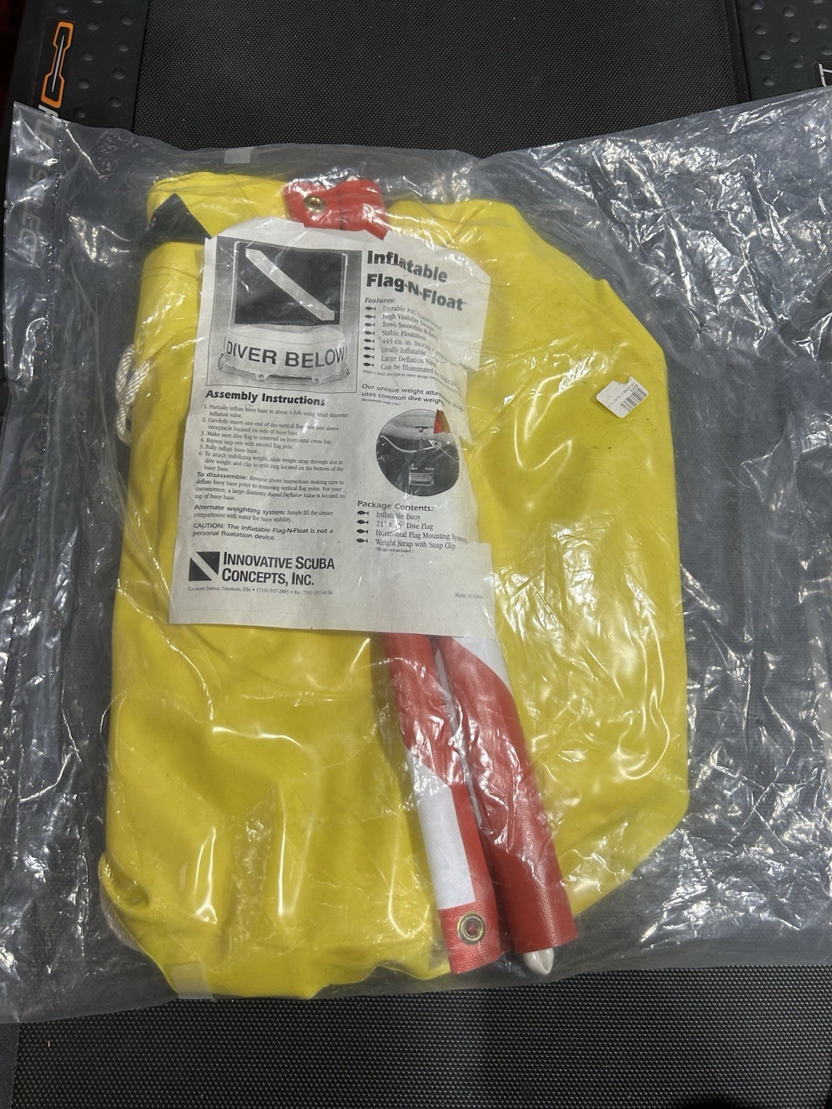 Innovative Scuba Concepts Inflatable Flag - N - Float Diver Below Marker