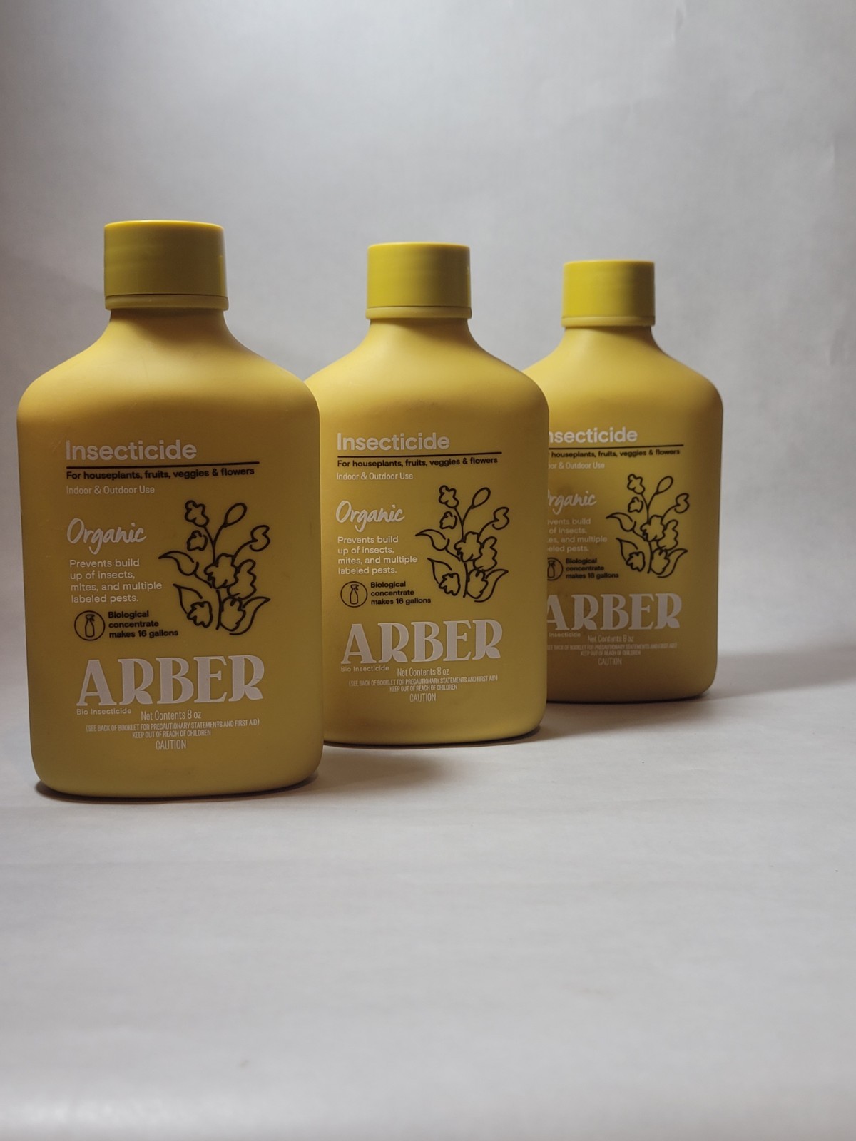 3 Pk  ARBER Bio Insecticide ORGANIC For Plants Fruits Veggies & Flowers 8oz