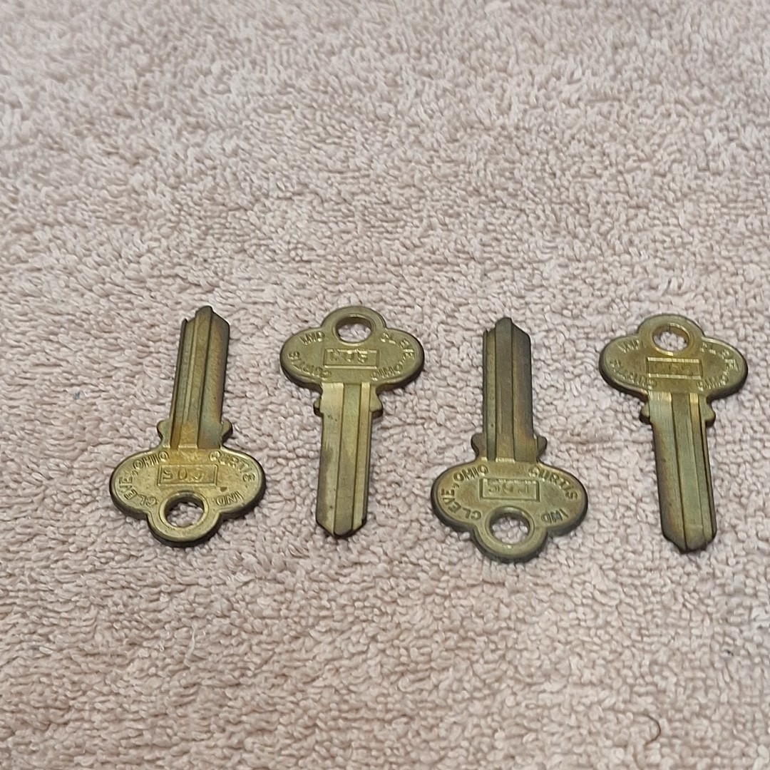 Vintage Curtis CO5 Brass Key Blanks USA (Lot Of 4) NOS Locksmith