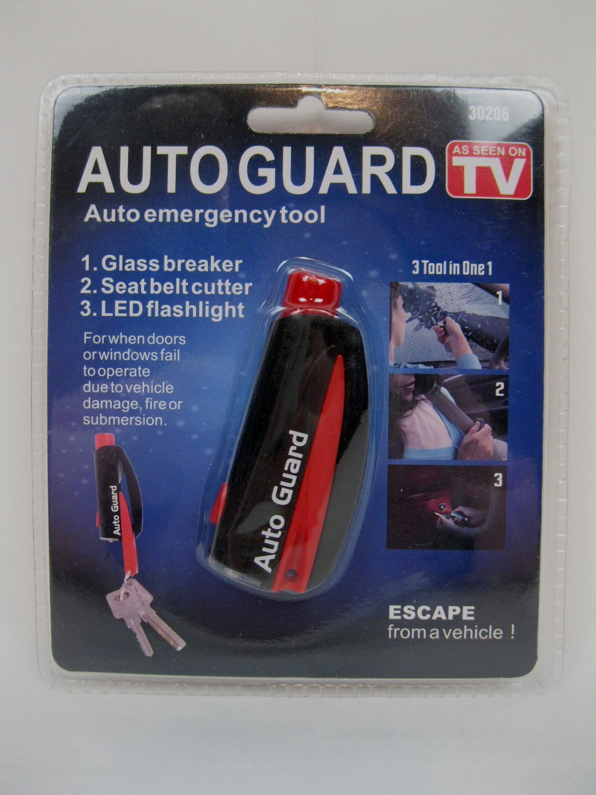 Auto Guard Auto Emergency Tool 30206 Glass Breaker Seat Belt Cutter NEW SEALED