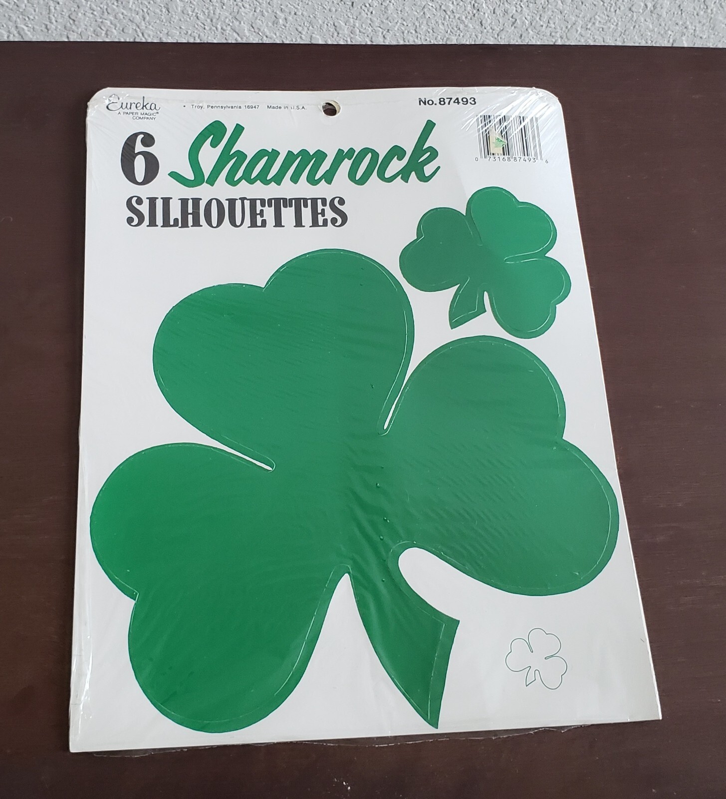 Vintage Eureka Shamrock Silhouettes (6) - New in Package - St. Patrick's Day