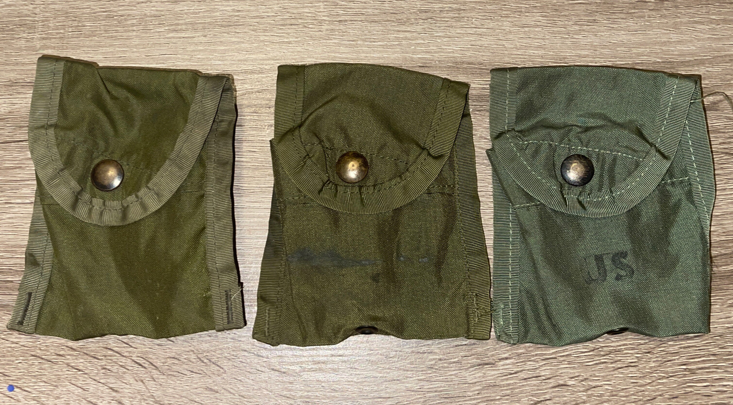 Lot of 3 US Army Military USGI Compass First Aid Case Pouch OD Green