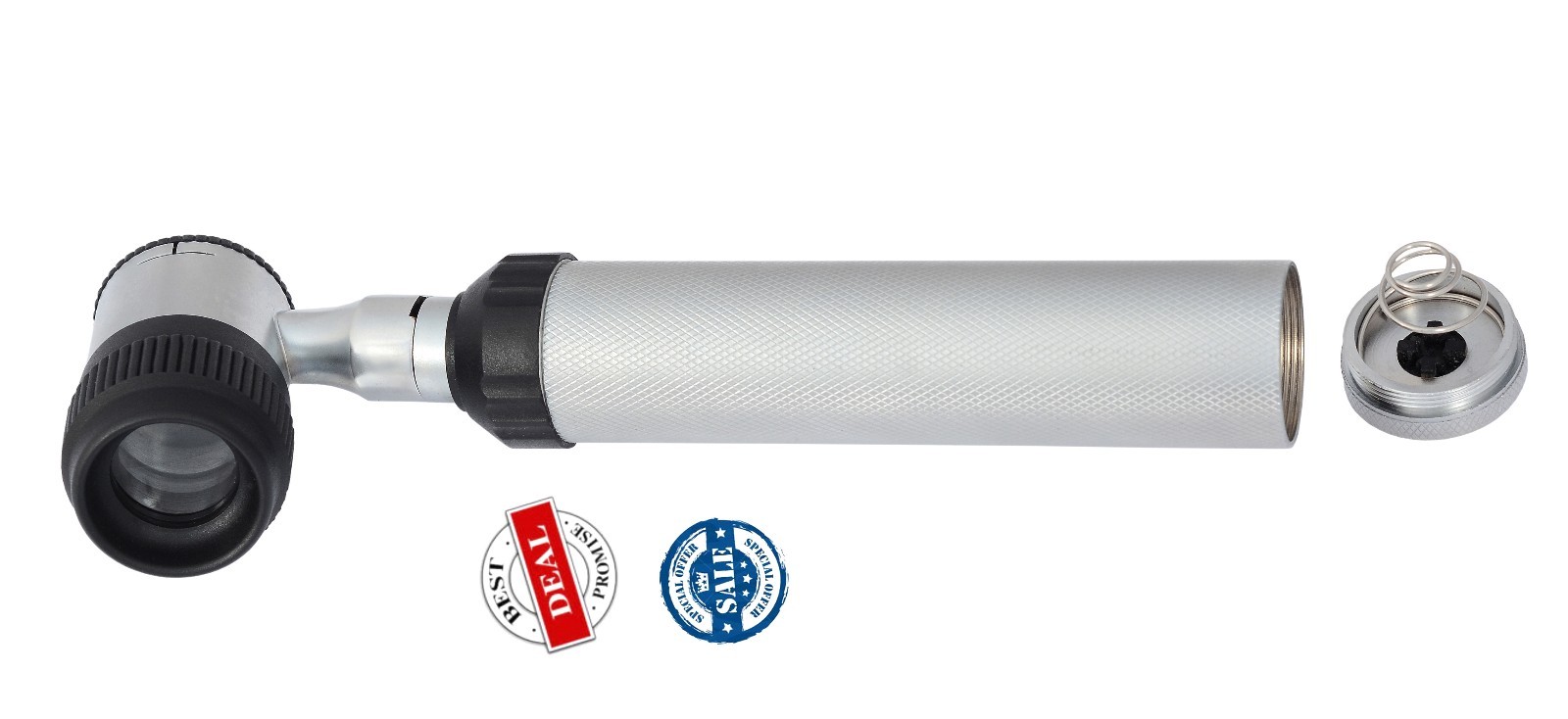 PROFESSIONAL DIAGNOSTIC DERMATOSCOPE SILVER OPTIC WITH EXTRA BULB