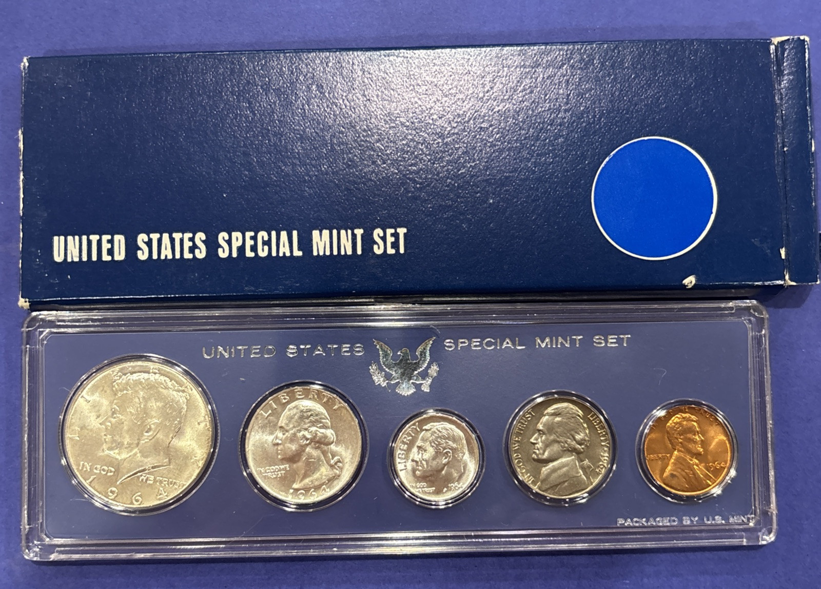 1964–P US MINT COIN SET 90% SILVER UNCIRCULATED, CASE + Box  may differ slightly