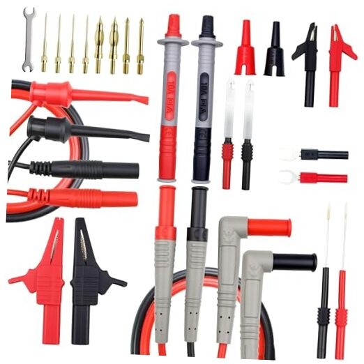 28 Pcs Multimeter Test Leads Kit with Gold-Plated Probes, Alligator Clips,
