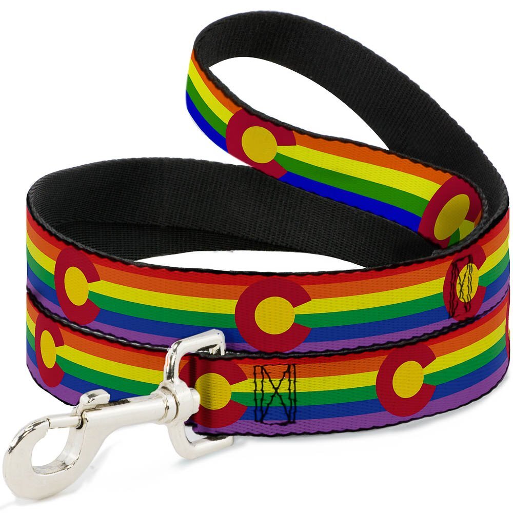 Dog Leash Colorado Flags2 Pride 6 Feet Long 1.5 Inch Wide