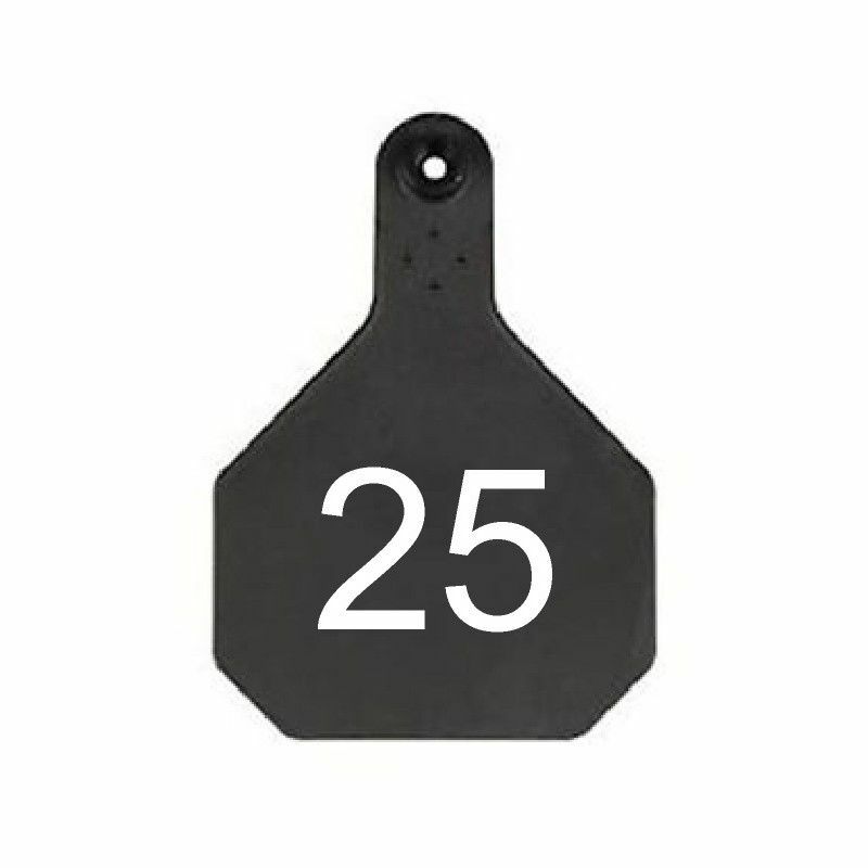 Y-Tex Large 4 Star Cattle Ear Tag Black Numbered 101-125