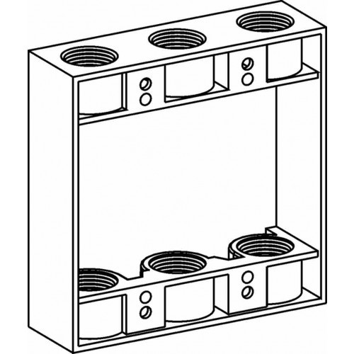 Westgate W2XB50-6 2-Gang Weatherproof Extension Box 6 X 0.5 Inch Hubs