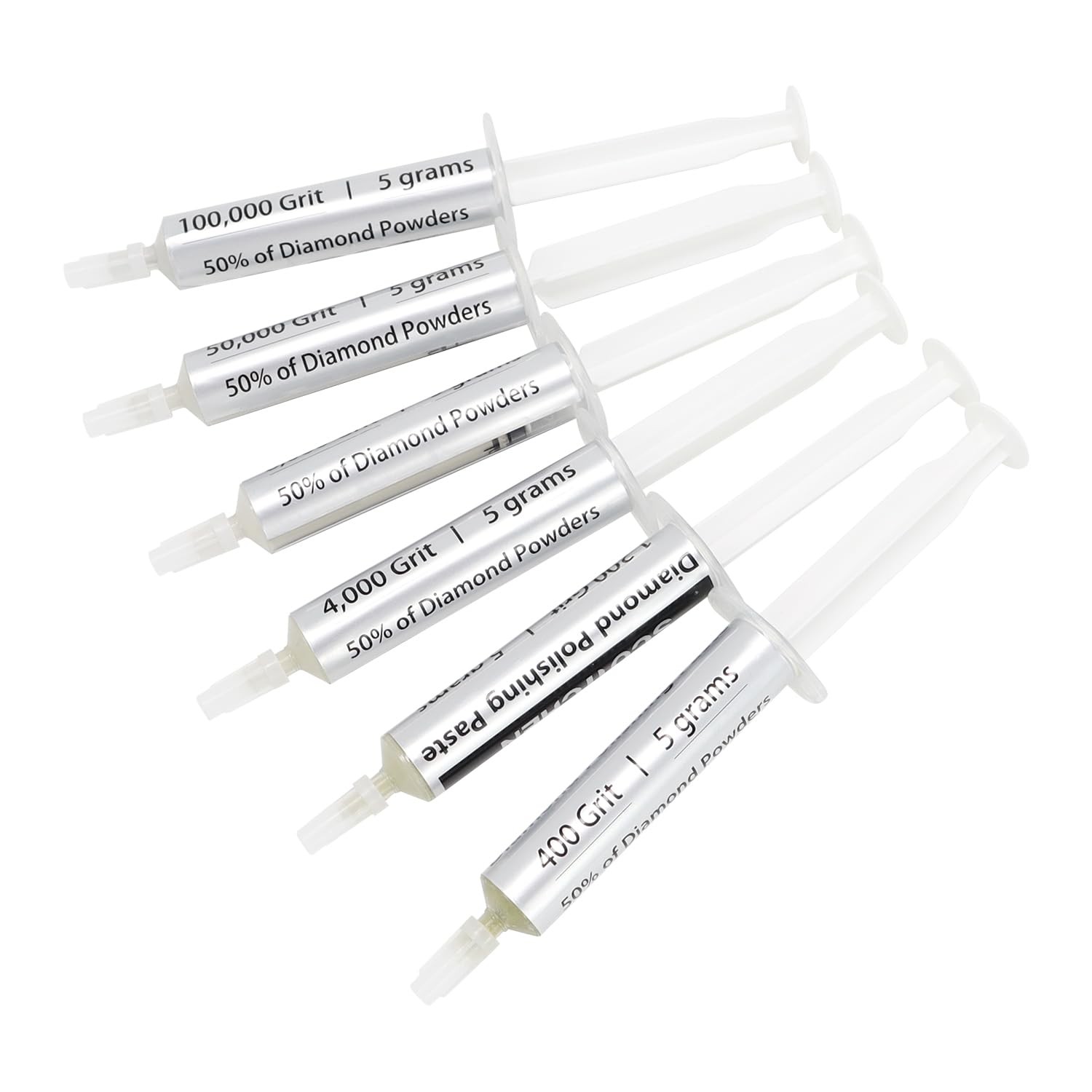 6Pcs Diamond Polishing Paste,400/1,200/4,000/8,000/50,000/100,000 Grit, Lappi...