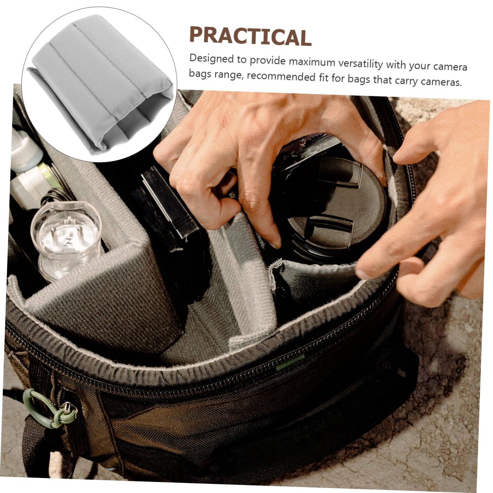 Camera Bag Dividers 2 PCS Insert Organizer Shock Absorbing Partition Pads