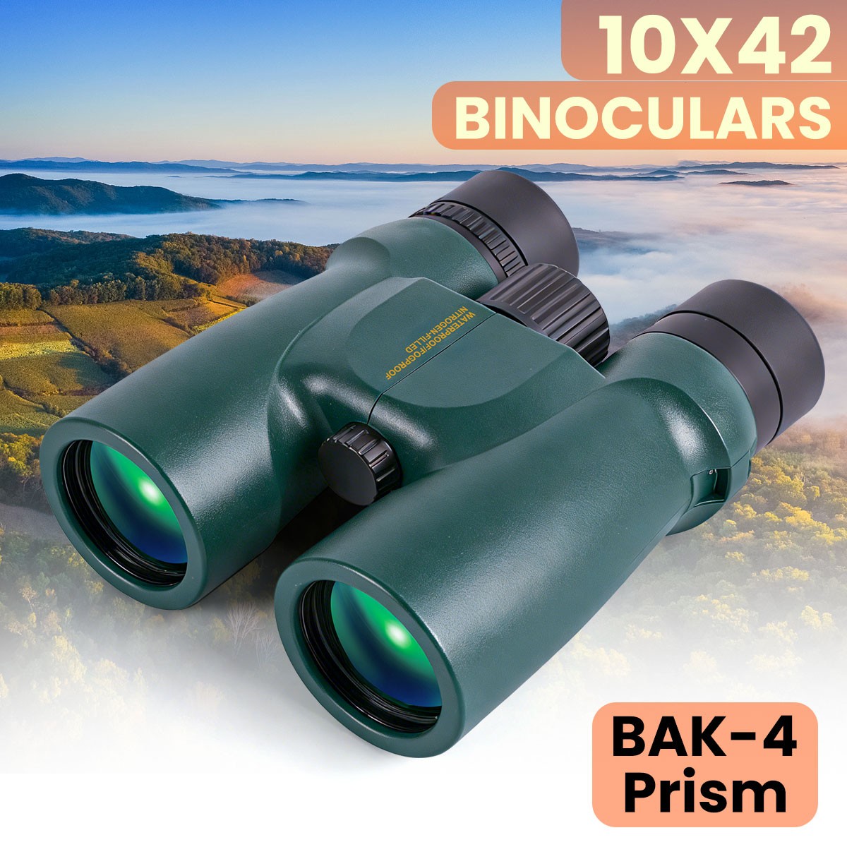 Powerful 10x42 Binoculars BAK4 HD Long Range Hunting Pro Bird Watching Telescope