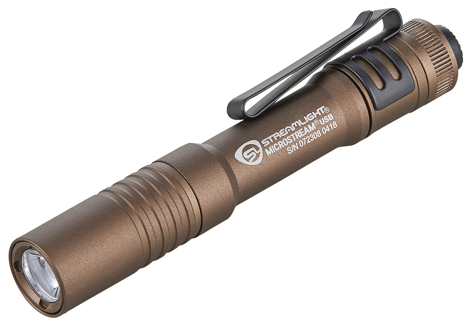 Streamlight 66608 MicroStream® Rechargeable USB LED Pen Light W/ Clip COYOTE
