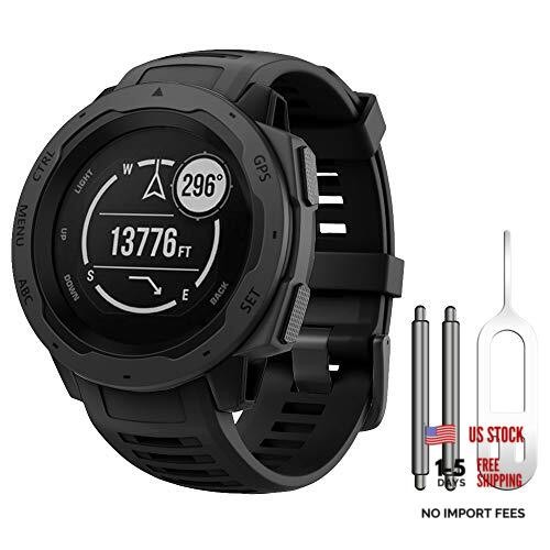 for Garmin Instinct Band, Soft Silicone Instinct/Instinct 2-45mm Black