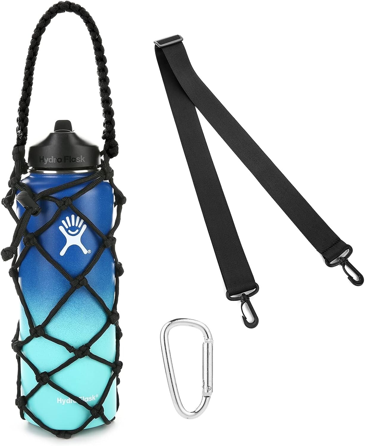 Water Bottle Carrier Weaving Net Cup Holder for Sports Bottle Water Flask