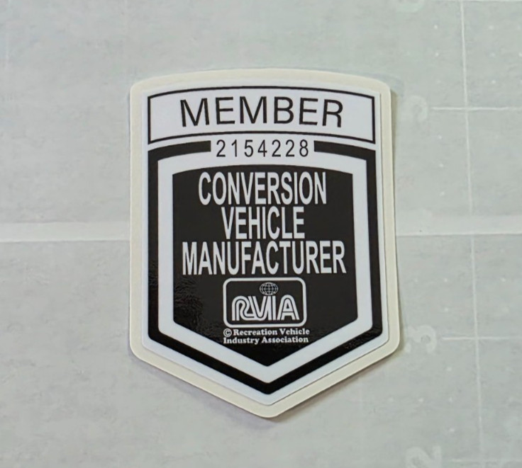 Conversion Vehicle RVIA Member Decal (CUSTOMIZED NUMBER) REPLACEMENT