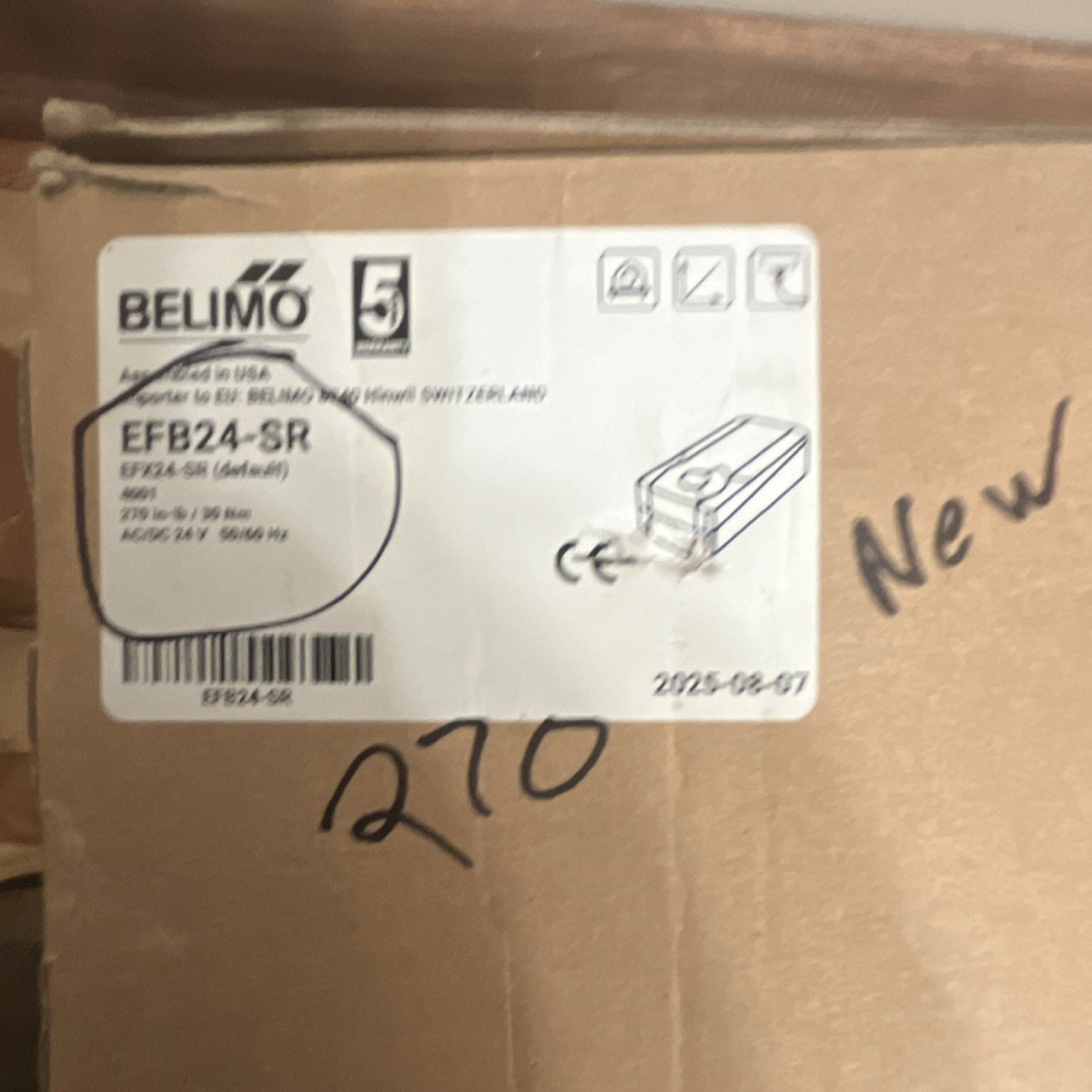 Belimo EFB24-SR Damper Actuator 24V Metal Corded Electric HVAC