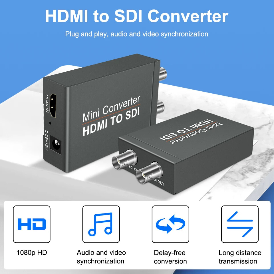 1080P HDMI to SDI Converter 3G-SDI/HD-SDI Adapter with fast signal transmission