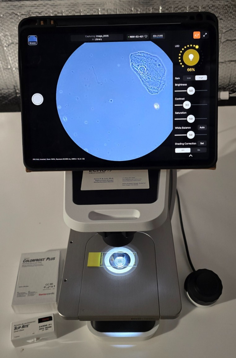 ECHO Rebel REB-01-E2 Brightfield Phase Contrast Microscope 10x 40x 100x w/ iPad