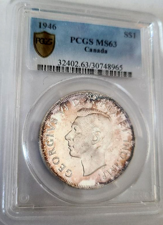 Canada 1946 $1 Silver Dollar PCGS MS 63