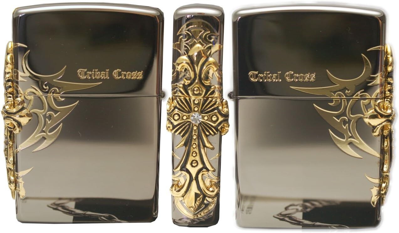 Zippo Lighter Side Tribal Cross BK Windproof