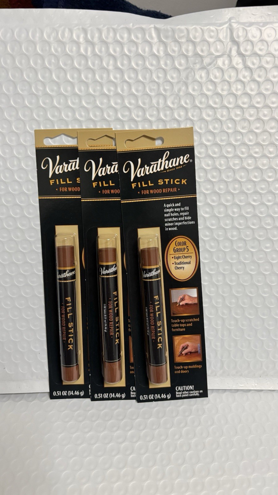 3x Varathane Wood Fill Stick 0.51oz Group 5 Light Cherry Traditional Cherry
