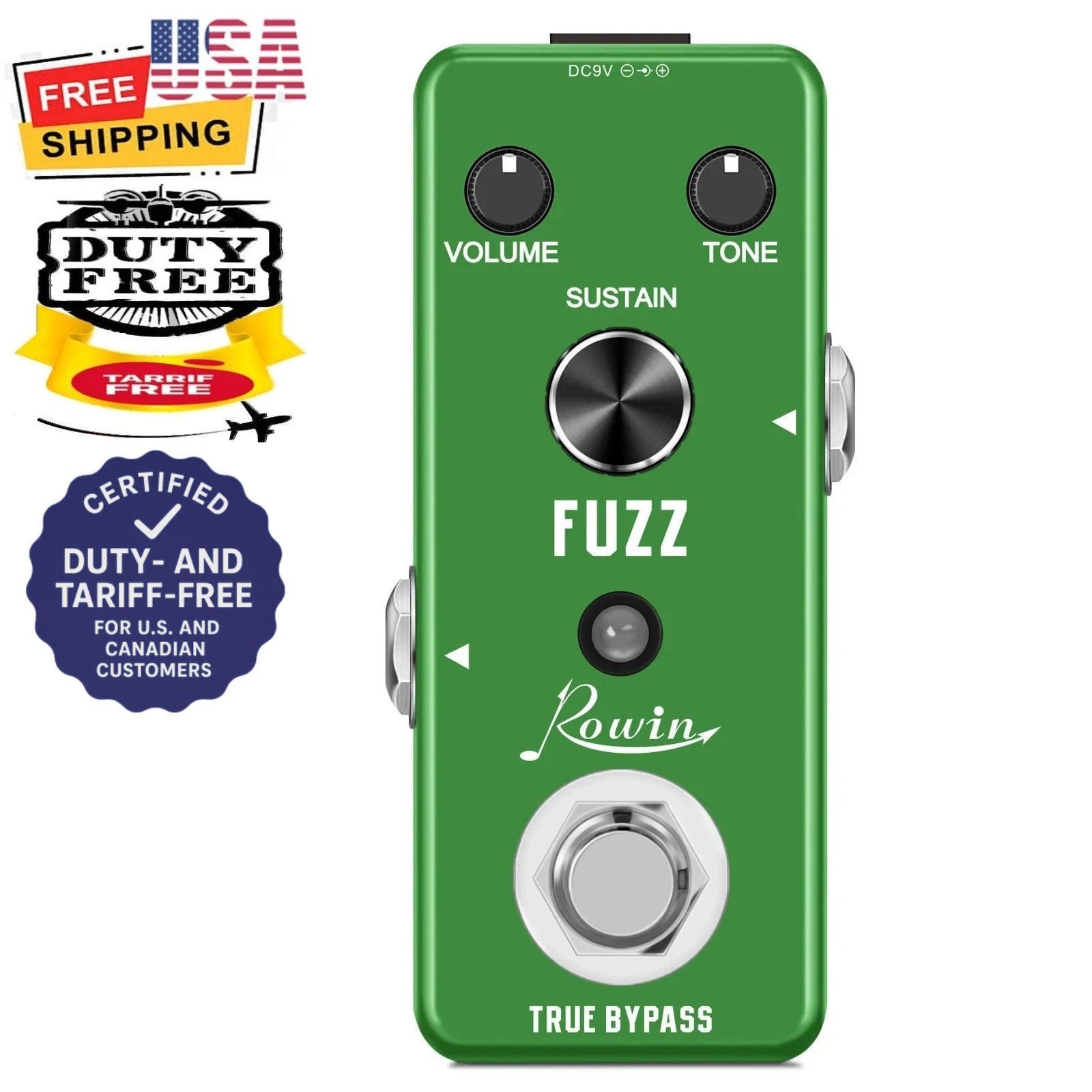 Rowin LEF-306 Firecream FUZZ Vintage Classic 70's Fuzz Guitar/Bass Pedal ✅