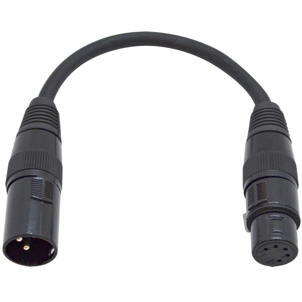 6 Inch 3 Pin XLR Male to 5 Pin XLR Female DMX Adapter Cable