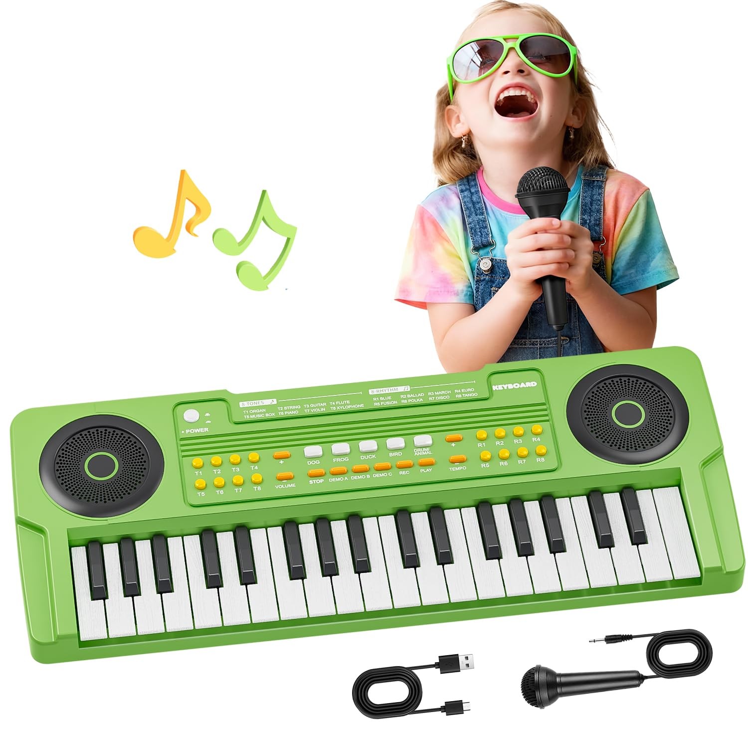 Upgraded 37 Keys Piano Keyboard – Portable Music Keyboard with Microphone Mus...