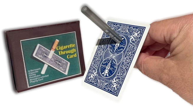 PEN CIGARETTE THROUGH CARD Close Up Bar Magic Trick Bicycle Playing Penetration