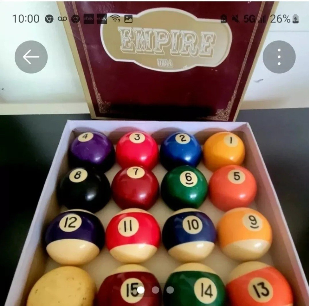Vintage, Empire USA, Deluxe, Pool Ball Set, Standard Size 2-1/4", Vibrant...