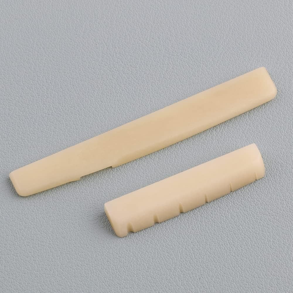 Unbleached Acoustic Guitar Bone Nut & Saddle Set Compatible with YMH FG