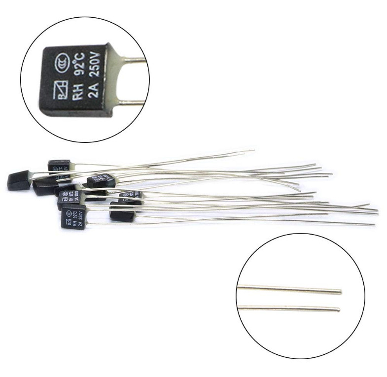 5 Pcs RH Double Lead Temperature Control Thermal Fuse 250V 2A