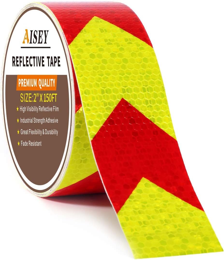 Reflective Tape Waterproof High Visibility Red & 2 X 150FT, & Yellow